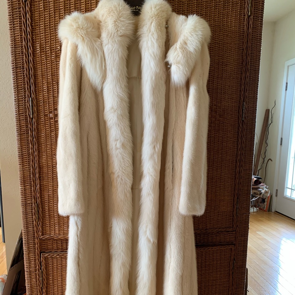 Mano Swartz Furriers floor length white mink